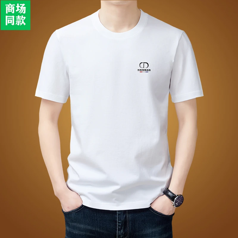 进口奢侈巴宝莉男士短袖t恤纯棉夏季30-40岁上档次男装半袖上衣服