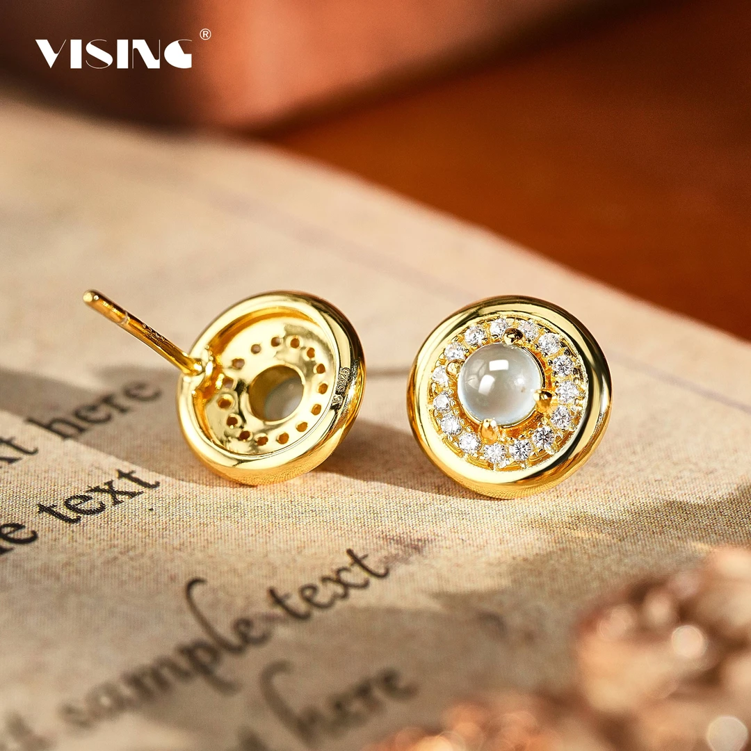 【粉丝福利】VS天然A货翡翠耳钉高冰种金色小不点耳钉新中式