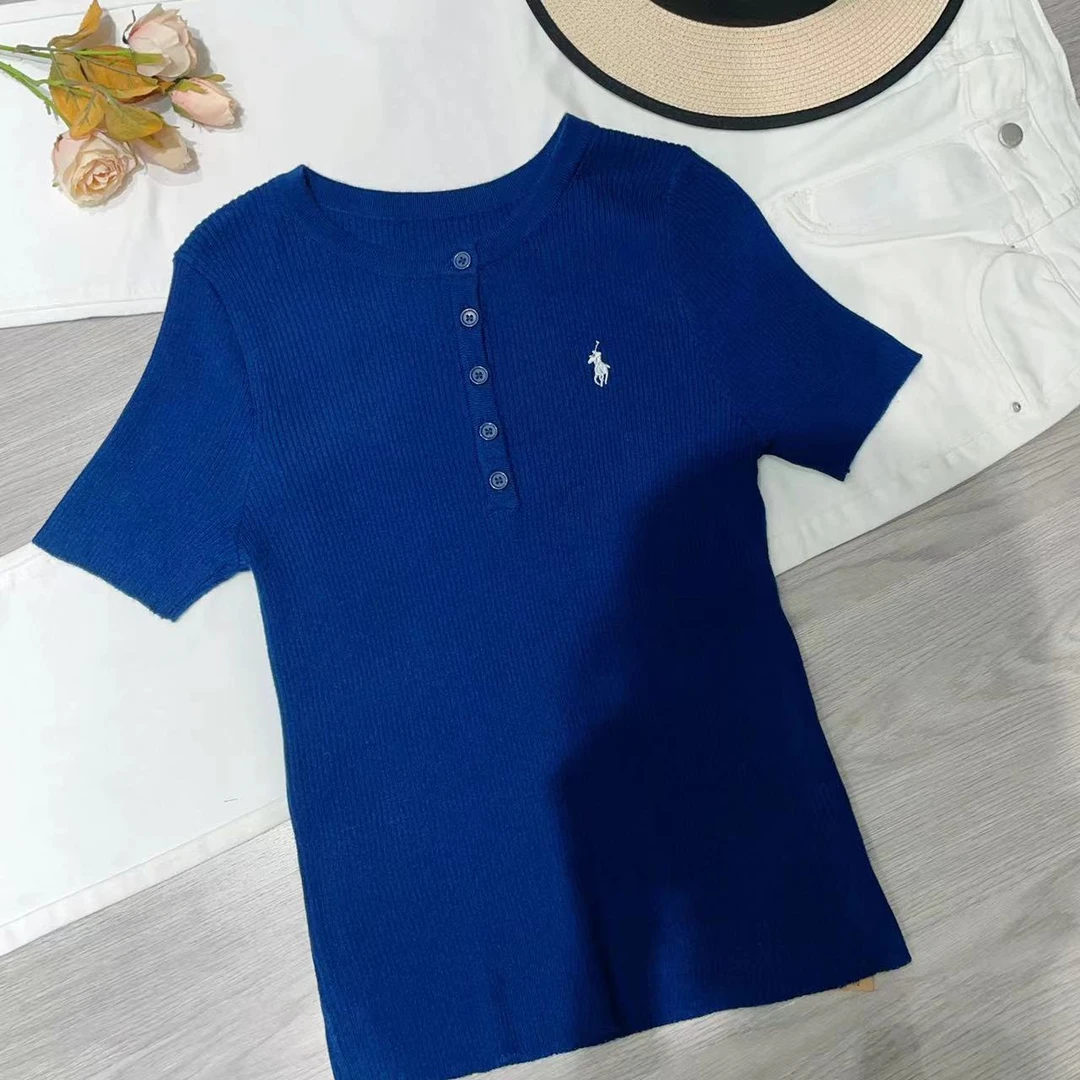 【小马刺绣短袖T恤】3263夏季时尚洋气显瘦上衣