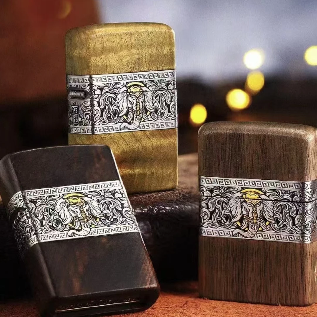ZIPPO/之宝ZIPPO打火机套壳 胡桃木吉象如意正品火机男士DY9802TM