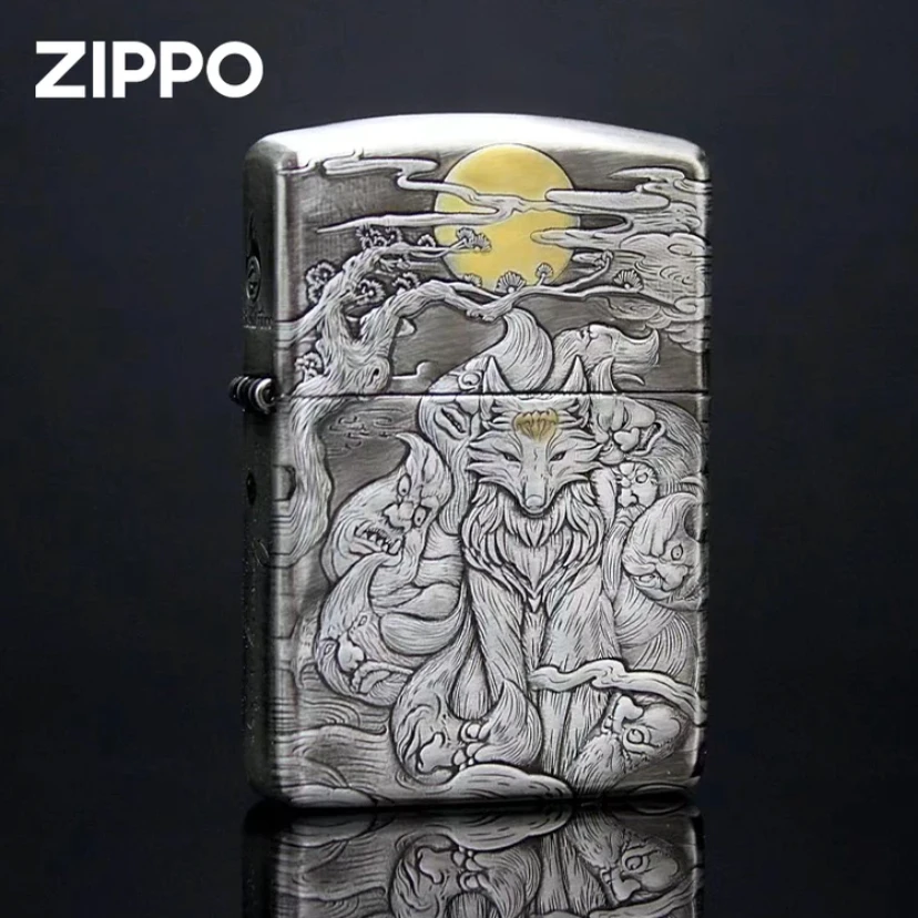 ZIPPO/之宝打火机  熏银镀金九尾狐 盔甲机 浮雕立体工艺DY9912FD