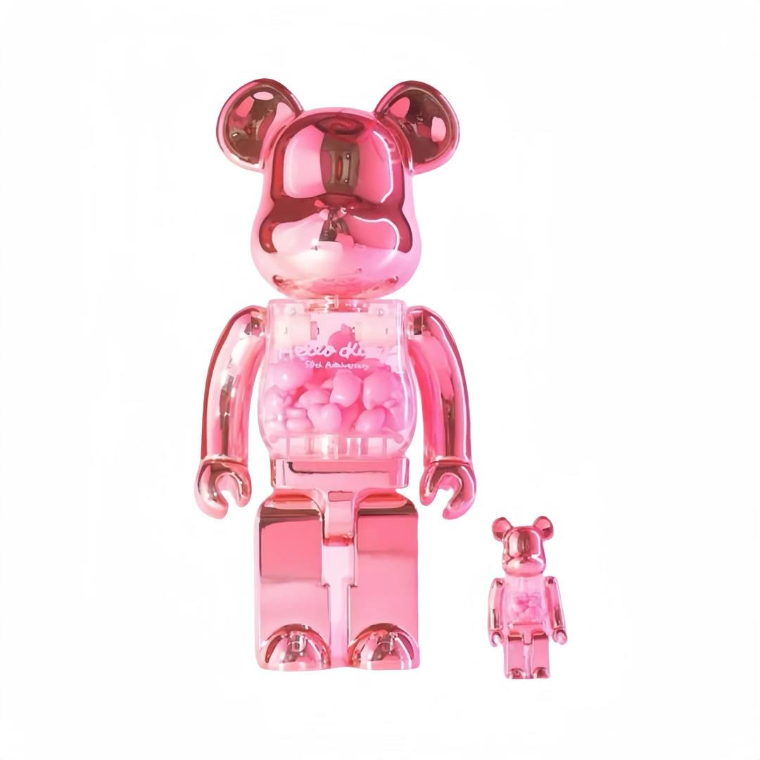 积木熊Bearbrick kitty联名50周年 全新未拆 400%+100%尺寸28cm