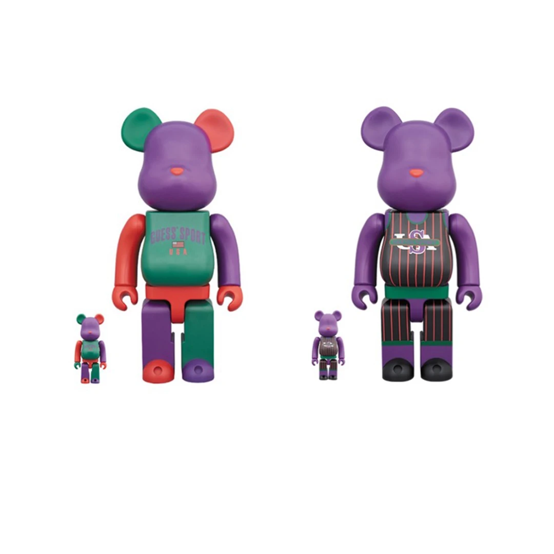 积木熊Bearbrick GUESS SPORT 拆检400%+100%尺寸28cm/7cm 潮玩