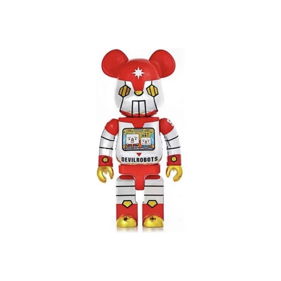积木熊Bearbrick 电镀豆腐机器人 双盒拆检 1000%尺寸70cm 潮玩