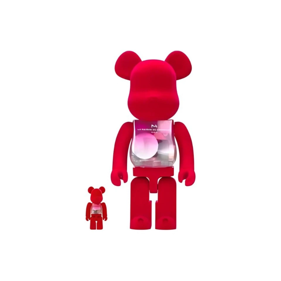 积木熊Bearbrick 红丝绒马卡龙 全新未拆 400%+100%尺寸 潮玩