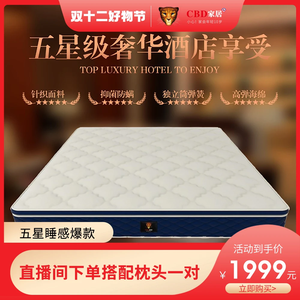 CBD/家居AC091家用双面两用防螨透气面料三区护脊护腰乳胶床垫