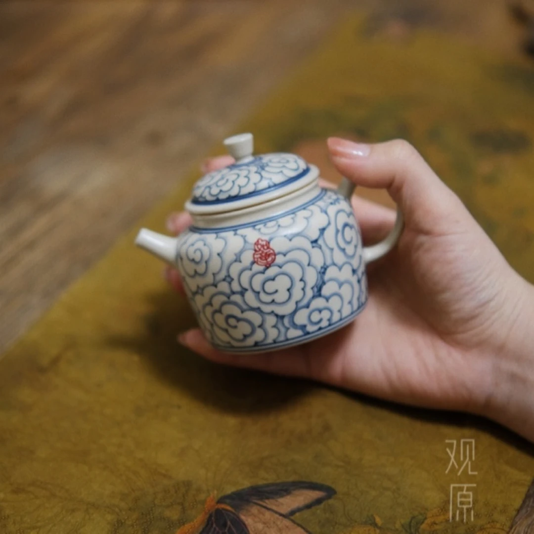 观原祥云系列如意德钟壶手工手绘茶具陶瓷