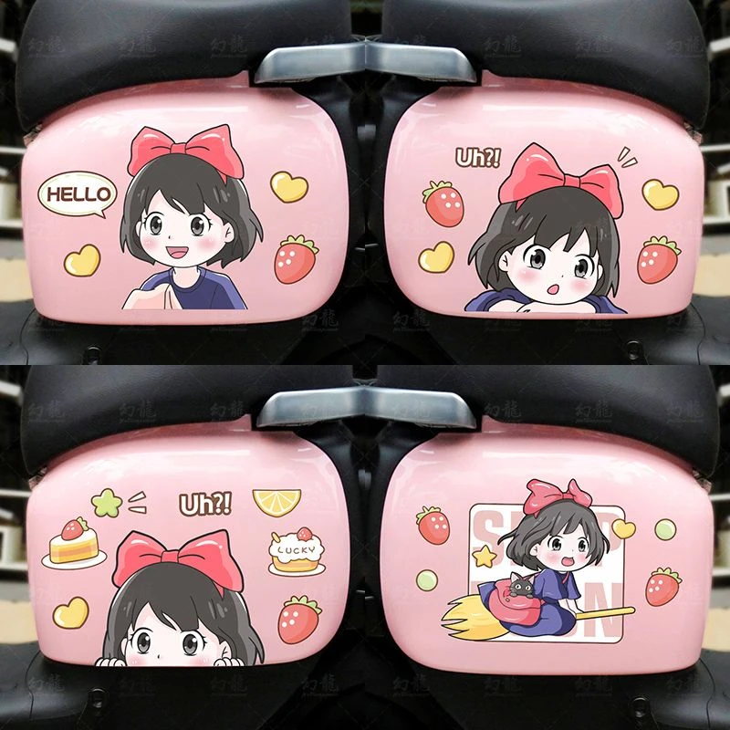 电动车贴纸台铃小牛爱玛可爱卡通装饰魔女宅急便车身划痕遮挡防水