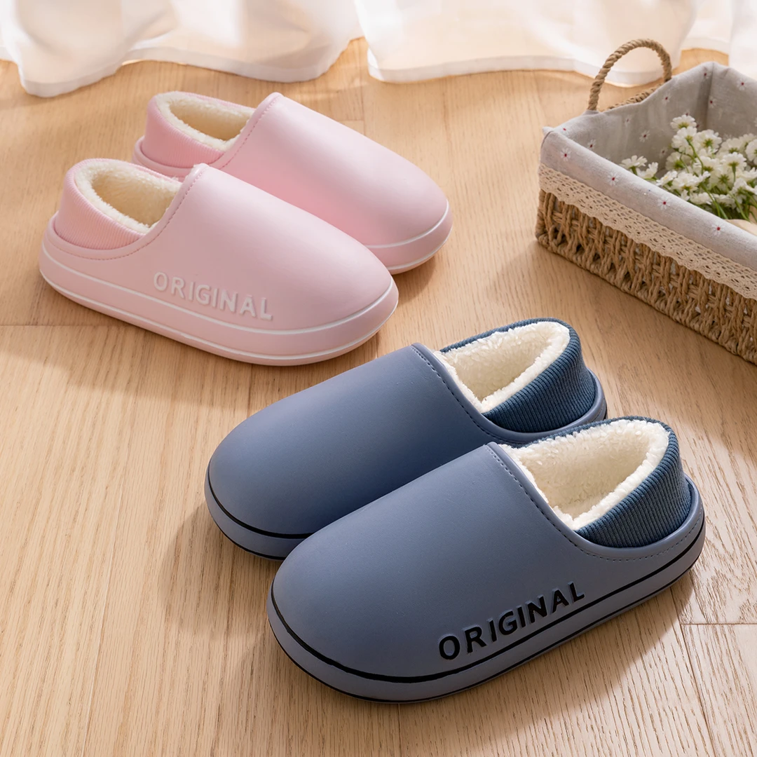 2024秋冬新款EVA棉拖鞋女居家包跟毛绒两穿月子鞋情侣家用男棉拖