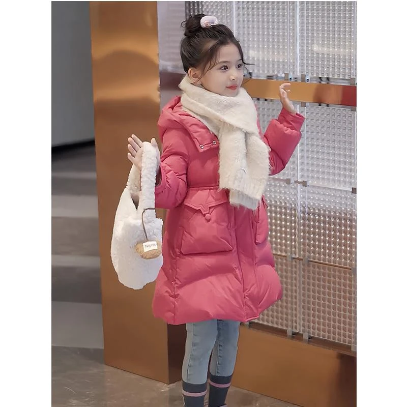 巴拉童年女童羽绒服冬季2025新款儿童装洋气白鸭绒外套女孩中长款