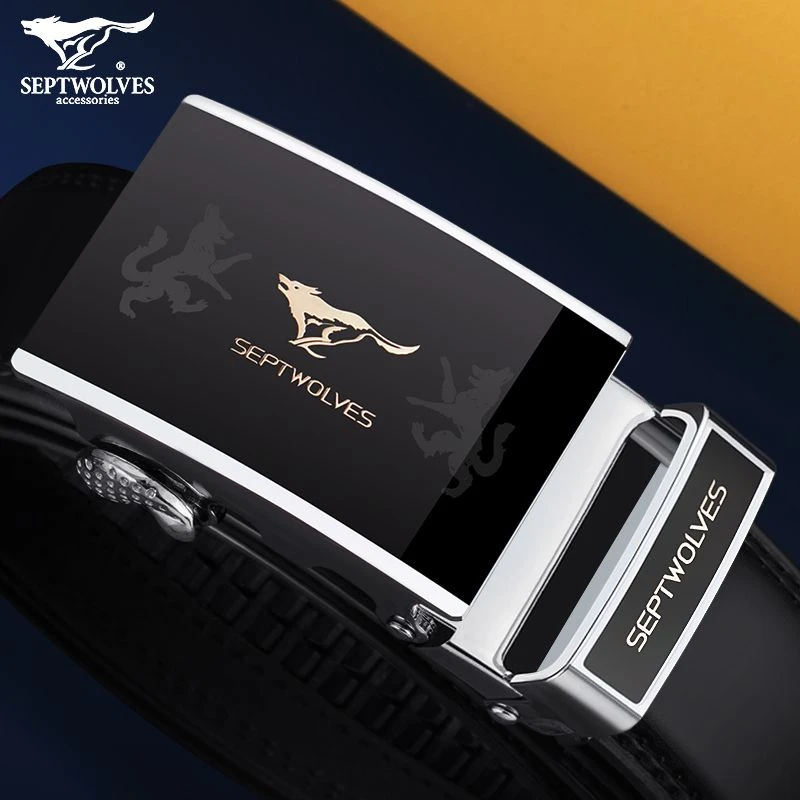 七匹狼男士皮带真皮自动扣新款正品高档男款时尚百搭休闲牛皮腰带