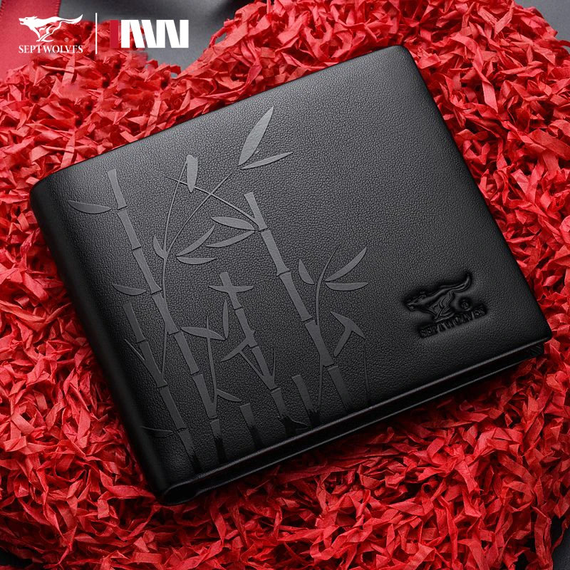 七匹狼男士钱包短款真皮多功能新款正品高档男款钱夹头层牛皮卡包
