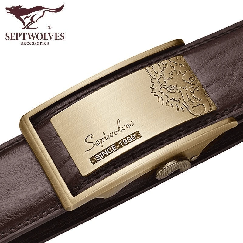 七匹狼内扣男士皮带真皮自动扣新款正品高档男款内穿百搭牛皮腰带