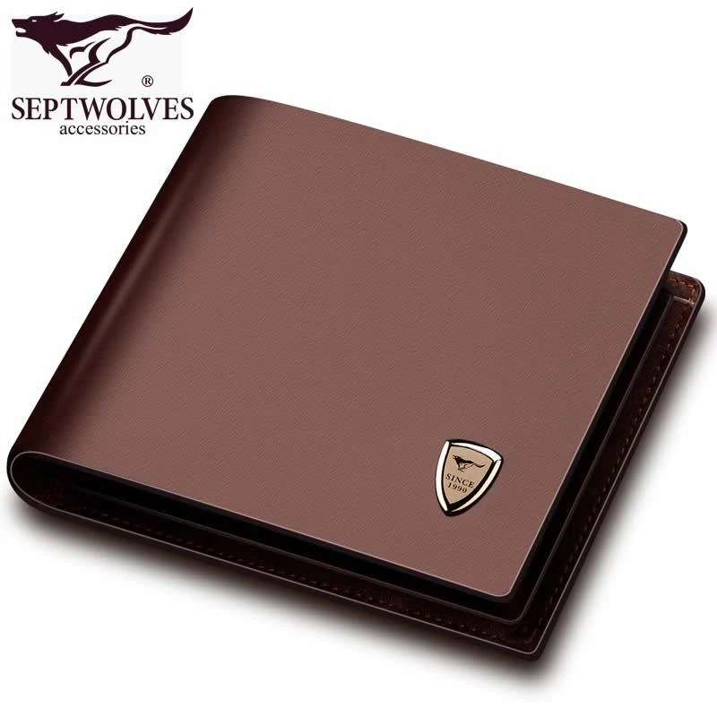 七匹狼男士真皮钱包男款短款正品新款牛皮多功能时尚休闲卡包青年