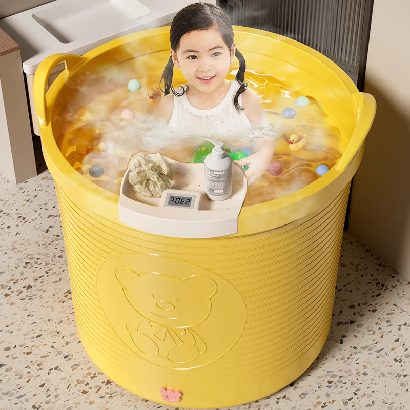 圆盆洗澡桶宝宝泡澡桶可坐新生婴幼儿洗头发神器躺椅浴盆浴桶大号