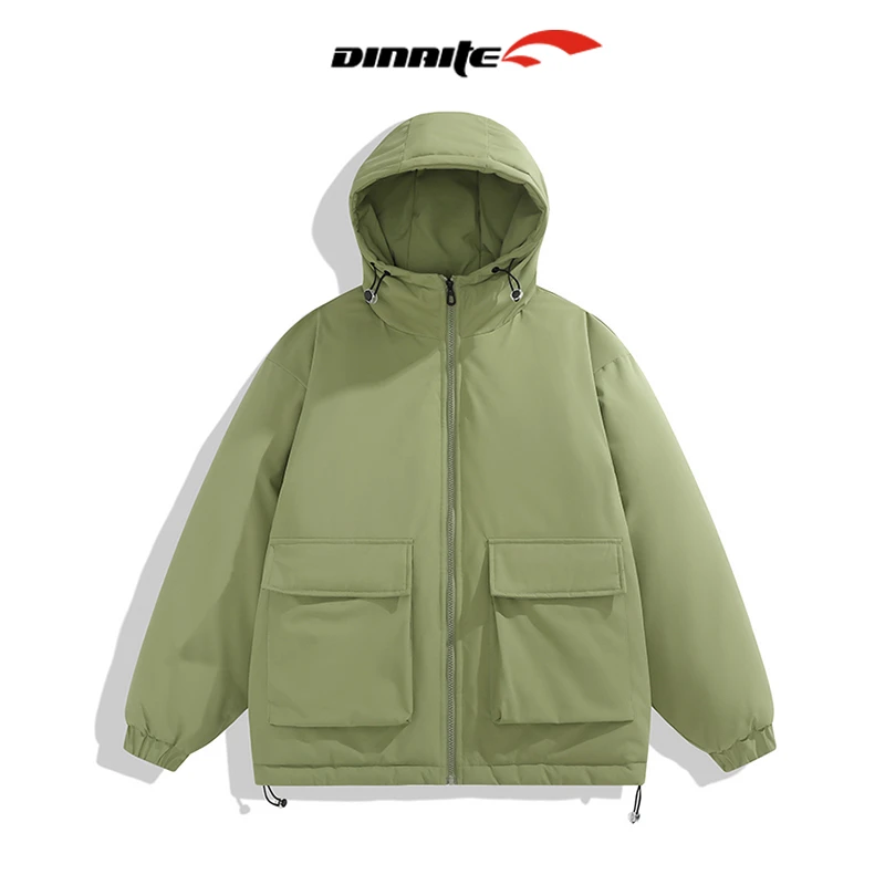 迪奈特棉服男士加厚宽松2023年冬季新款潮牌百搭保暖工装连帽棉衣