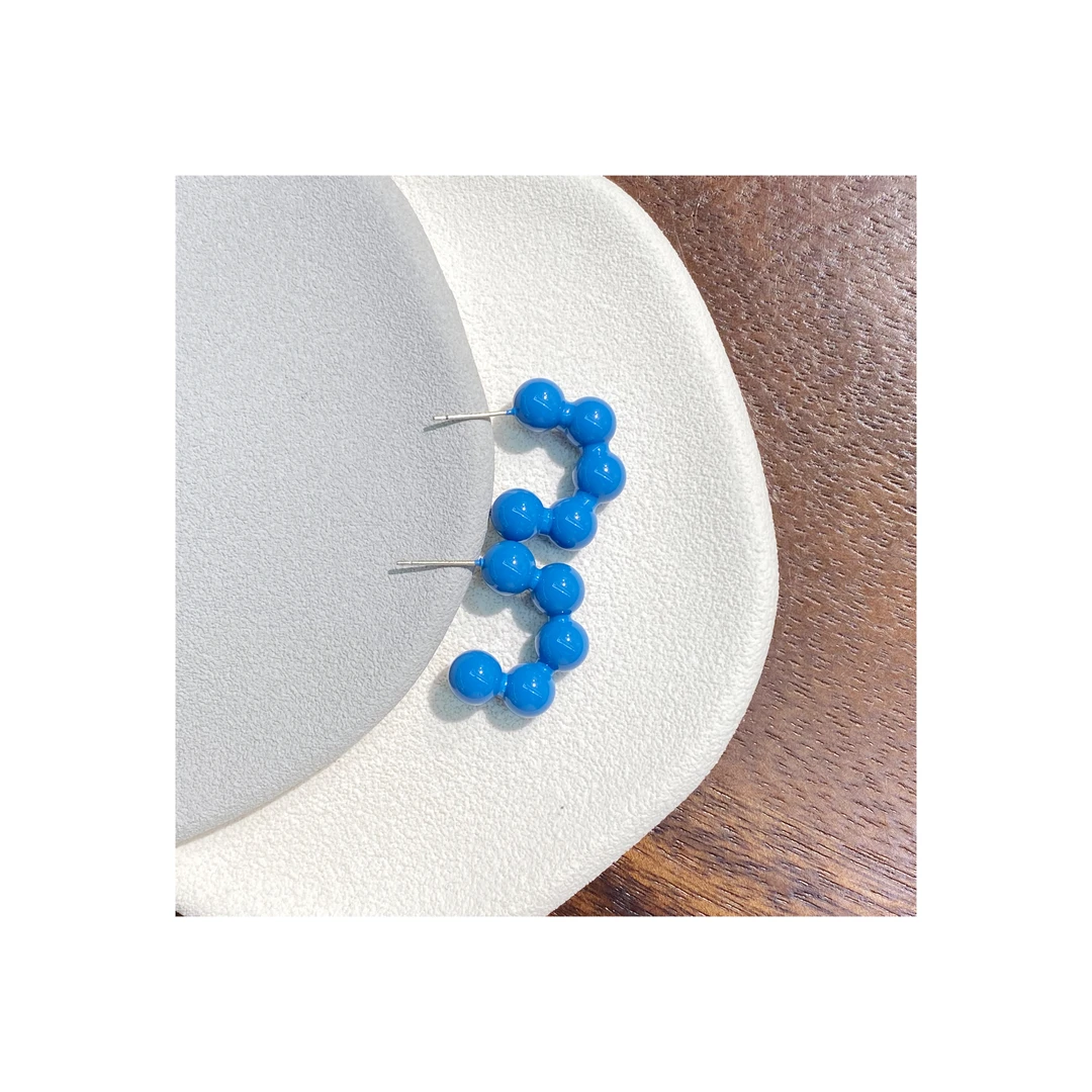 合金耳饰 新款“豆豆C形耳环”888#P01491春夏新款艺术先锋