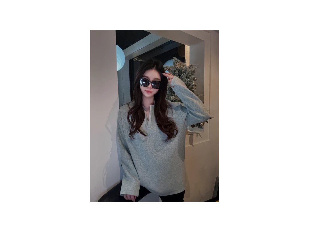 新款“叠穿公式”卫衣887#P02123新款高智淡人风保暖上衣