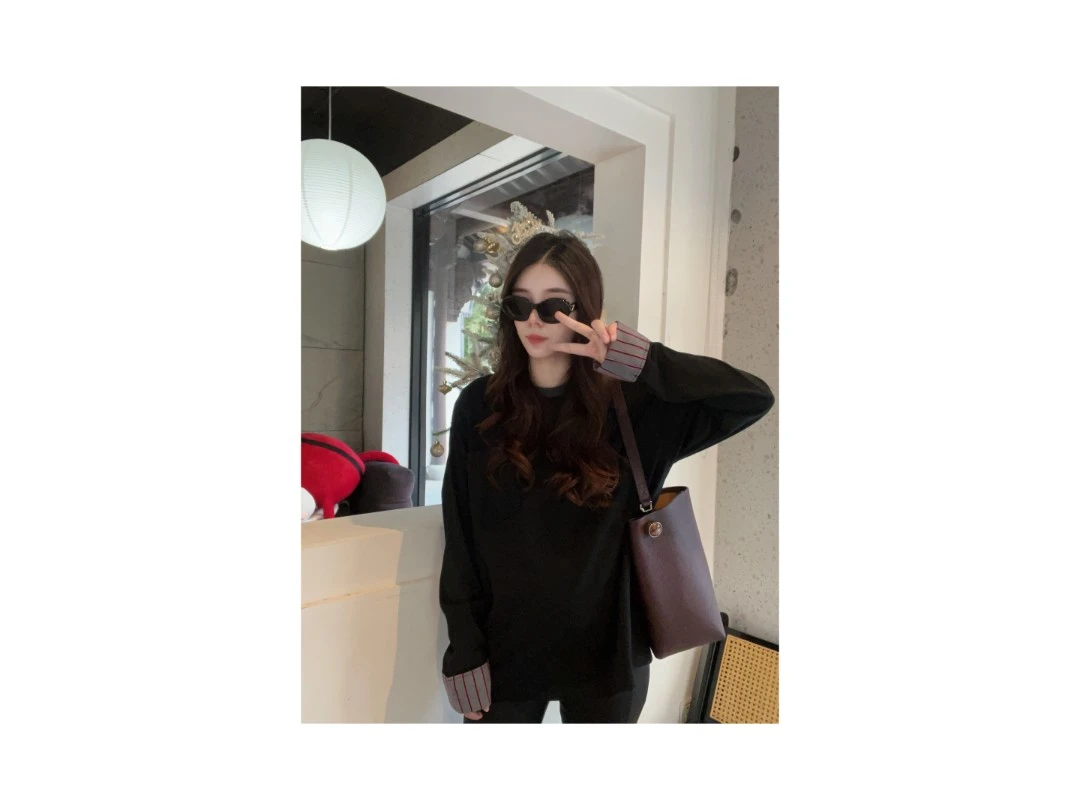 新款”波尔乐章“T恤883#P01991新款静奢老钱风时髦长袖