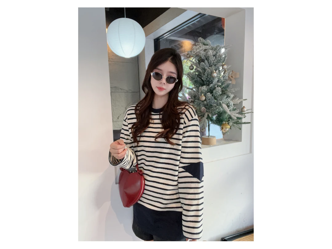 新款“大航海家”T恤883#P01904新款活力常青藤条纹长袖