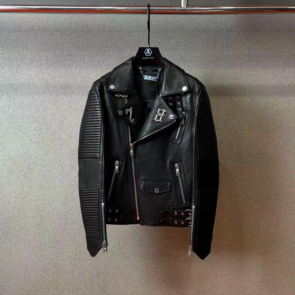 PLIPHPP PLEPN正品PP时尚休闲暗黑机车真皮设计师皮衣P9979