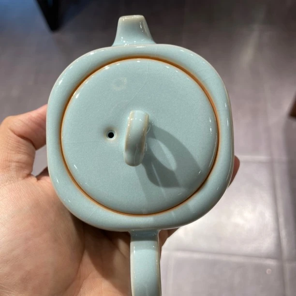 茗瓷汝窑茶壶天青釉开片可养汝州汝瓷茶具
