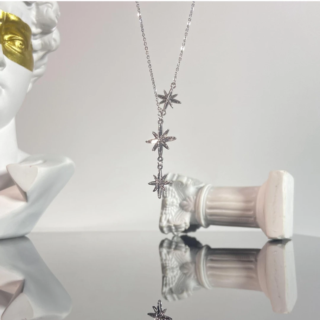 【芮泊珠宝】PT950铂金环Y型花丝八芒星套链（多退少补）轻奢铂金项链