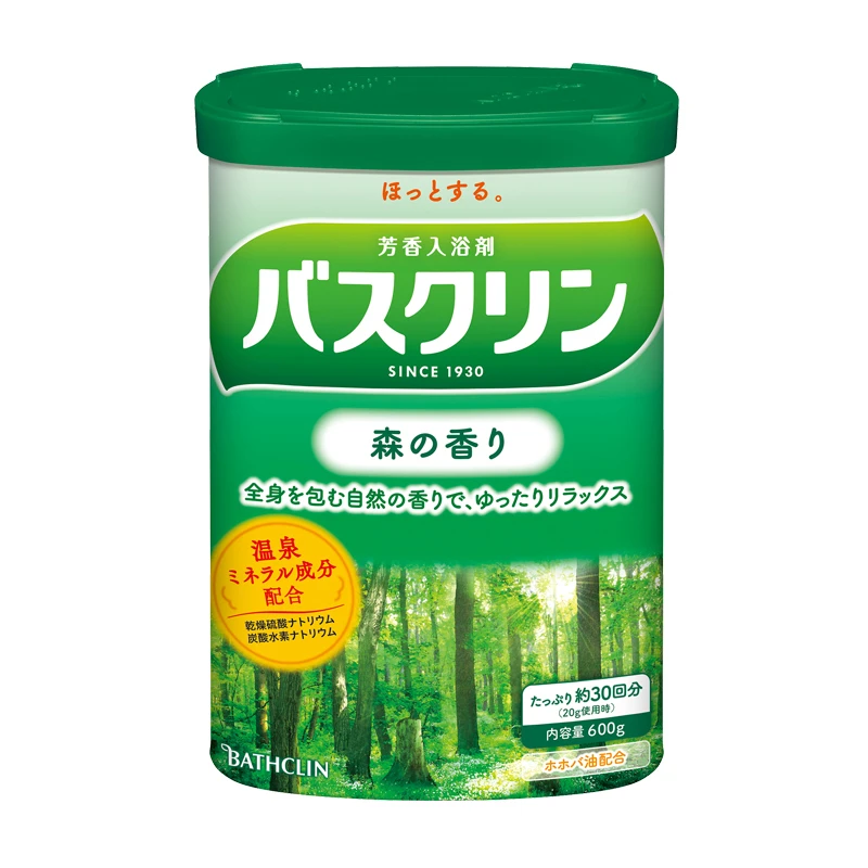 巴斯克林森林香浴盐600g日本进口足浴盐泡脚盐泡脚粉泡足部泡澡盐