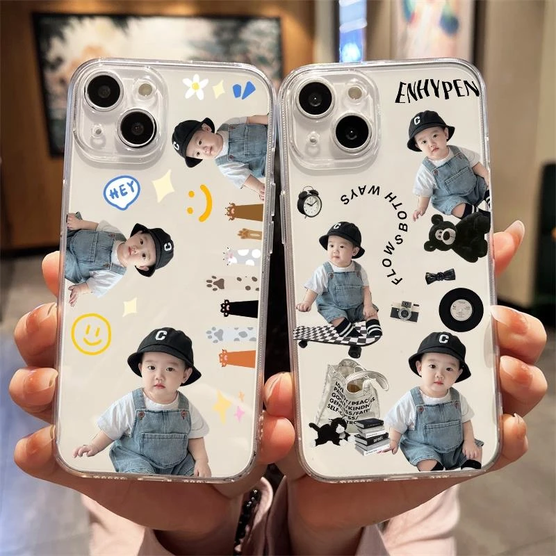 适用可爱宝宝头像抠图高级感定制个性苹果15promax情侣宠物手机壳