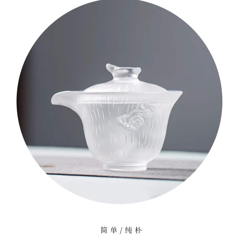 东方器韵-心缘堂【琉璃云烟暮雨盖碗】功夫茶具非玻璃盖碗纯手工