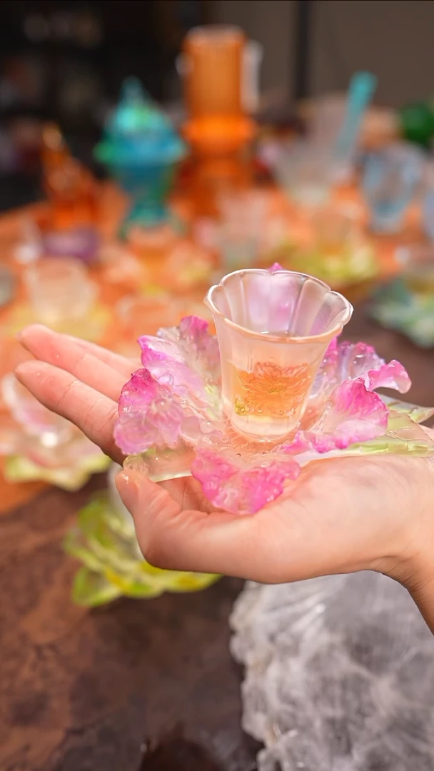 【闪购商品】十二花神8月紫薇杯托+杯子（一杯一托）