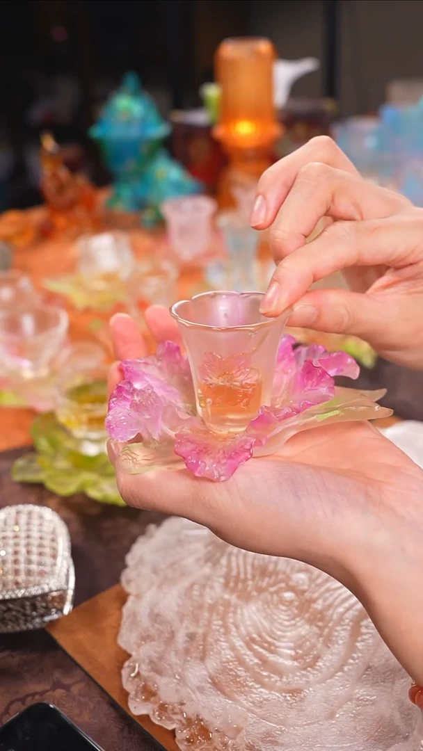 【闪购商品】十二花神8月紫薇杯托+杯子（一杯一托）