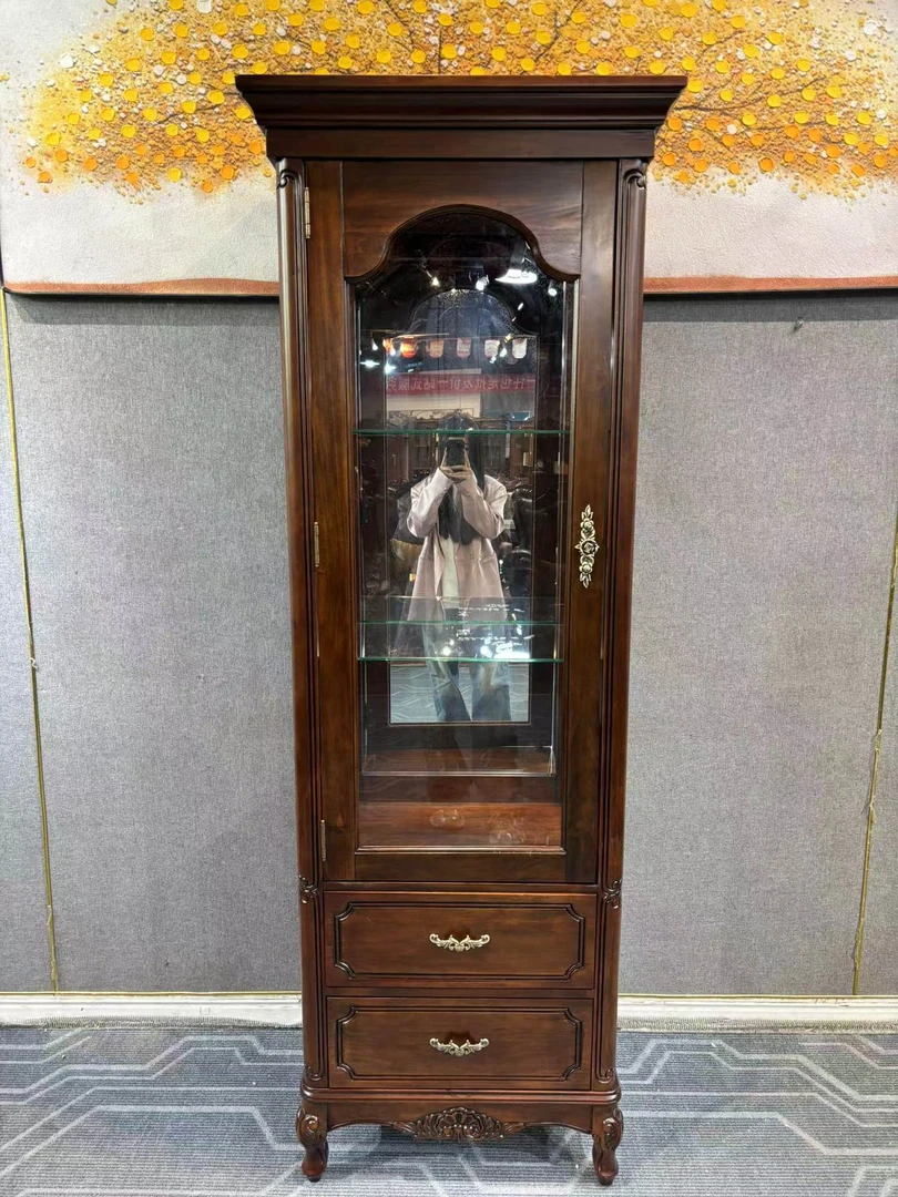 JG121酒柜 700*440*2000 单门酒柜 美式复古家用雕花11