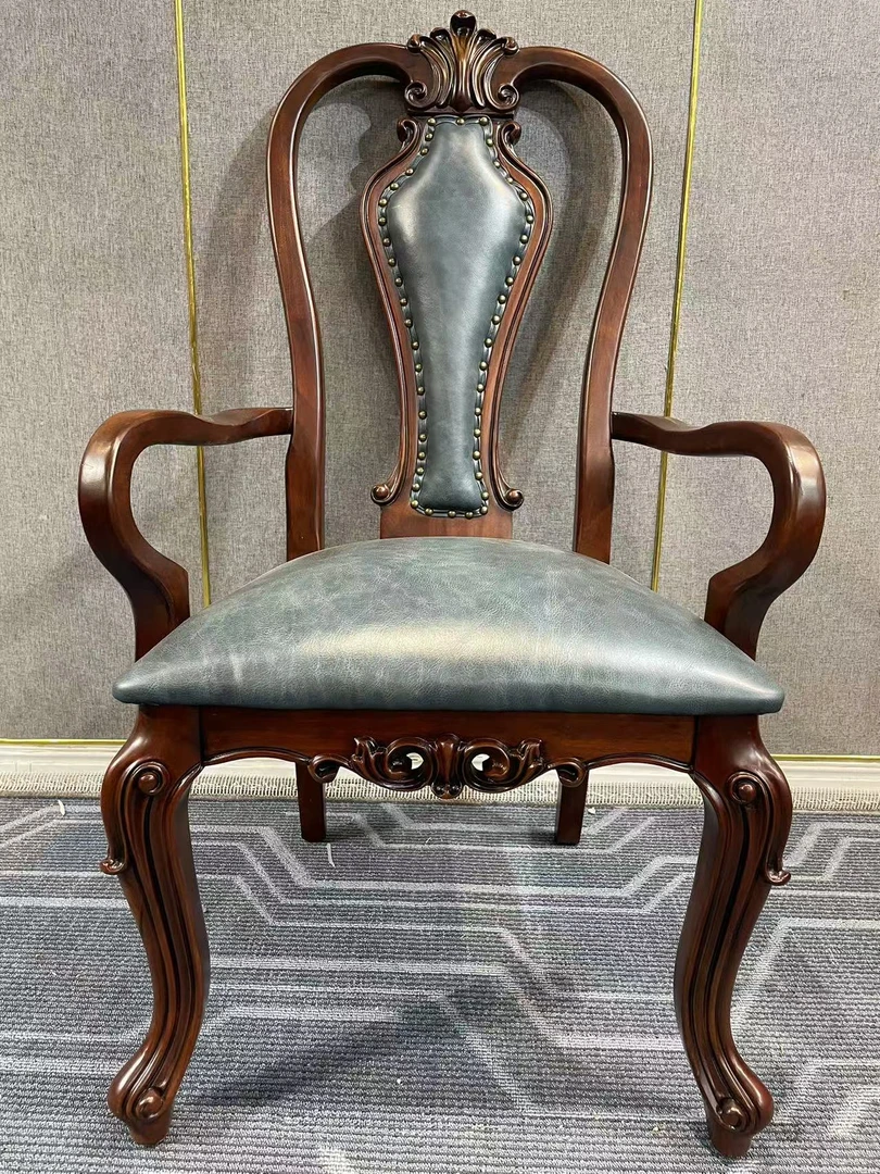 FSY254扶手椅550*630*1070坐高460  美式雕花座椅 坐具11