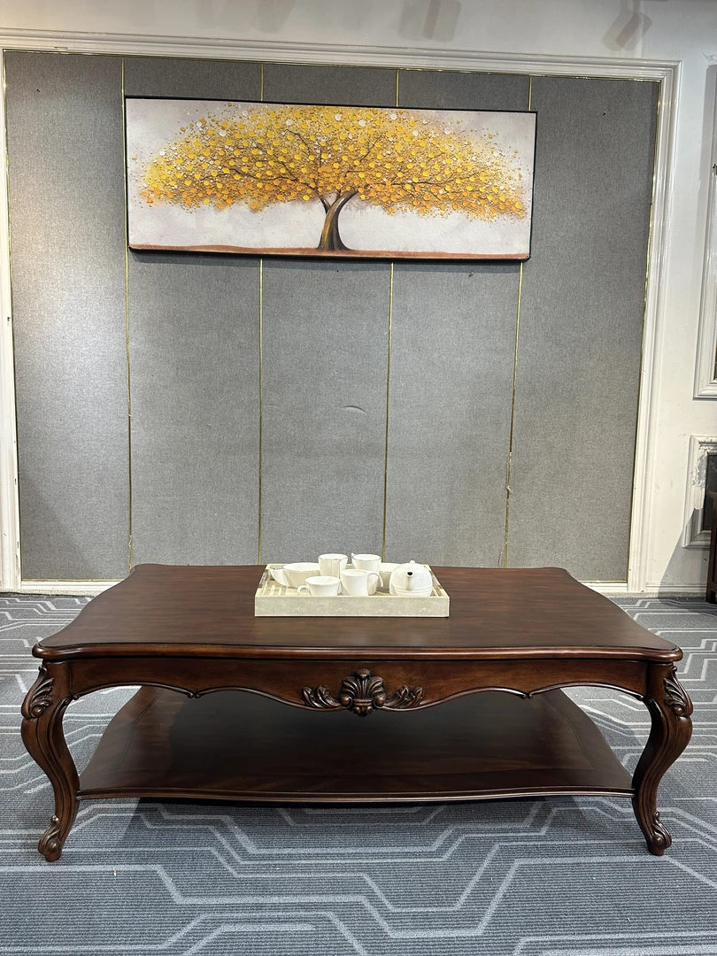 176长茶几1460*820*500美式复古雕花长茶几客厅家用