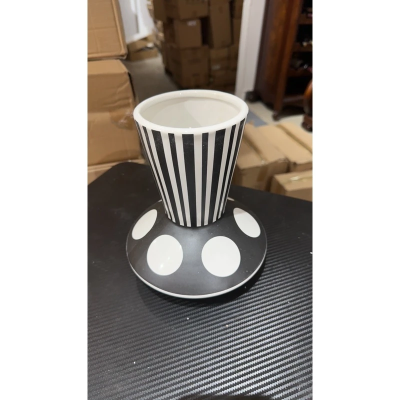 86花瓶黑色黑色点点摆件高端饰品 破损联系客服