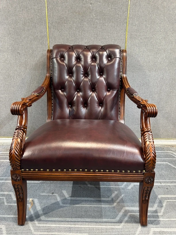 xxy285休闲椅720*870*950坐高450真皮 复古简约单人椅座椅坐具