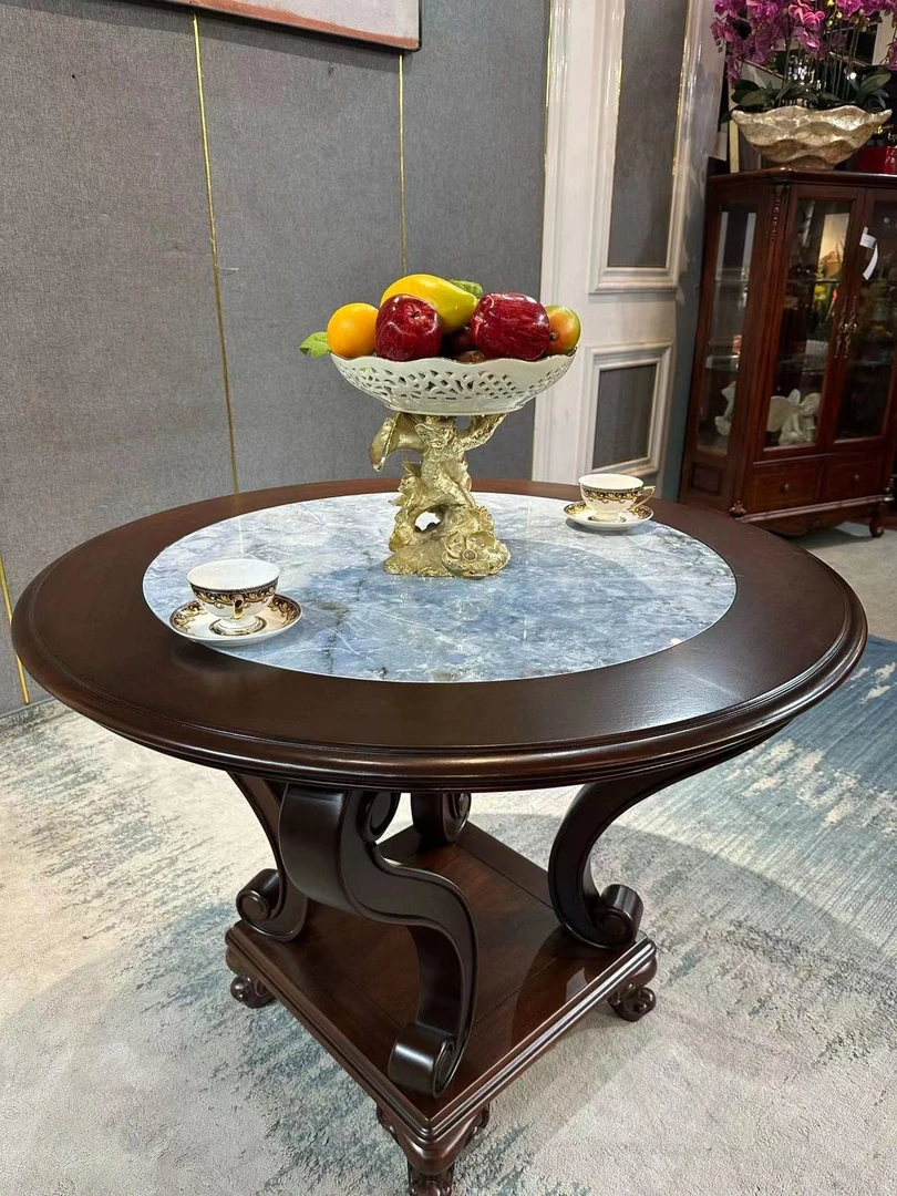 H20001花桌1050*1050*800美式美式客厅家用轻奢圆形边几