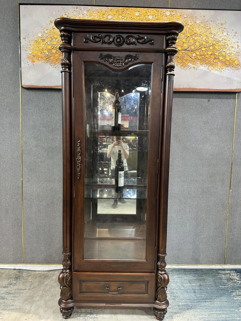 平顶单门酒柜 800*600*2050  美式复古家用雕花11