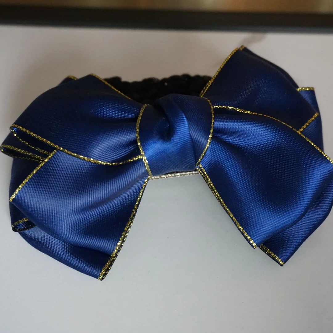 精美蓝色蝴蝶结发饰缎面材质高贵典雅发夹蓝色饰品头饰发卡百搭