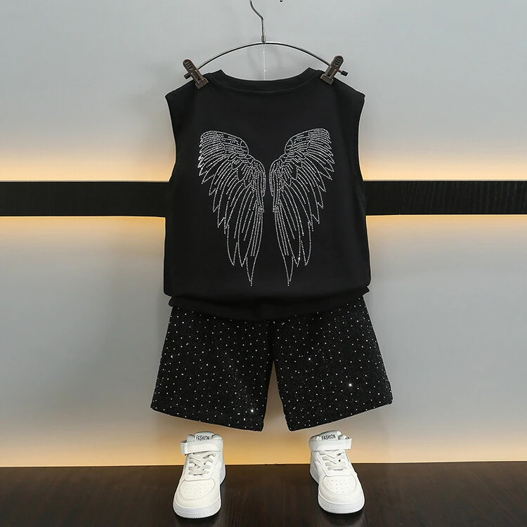 儿童夏款套装2025新款男童夏装无袖衣服宝宝夏季炸街背心两件