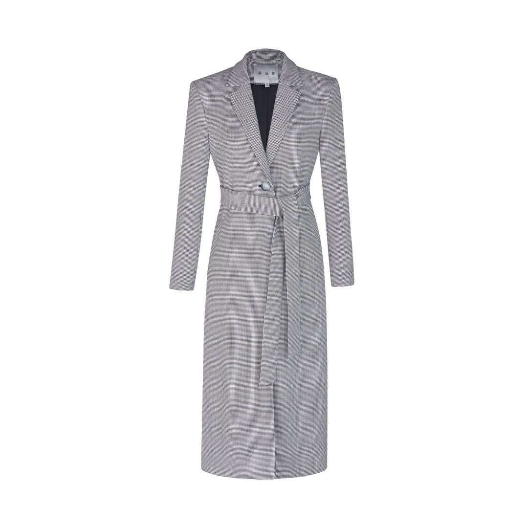 爱品纱气质时尚女士条纹大衣千鸟格E5FW133PTV