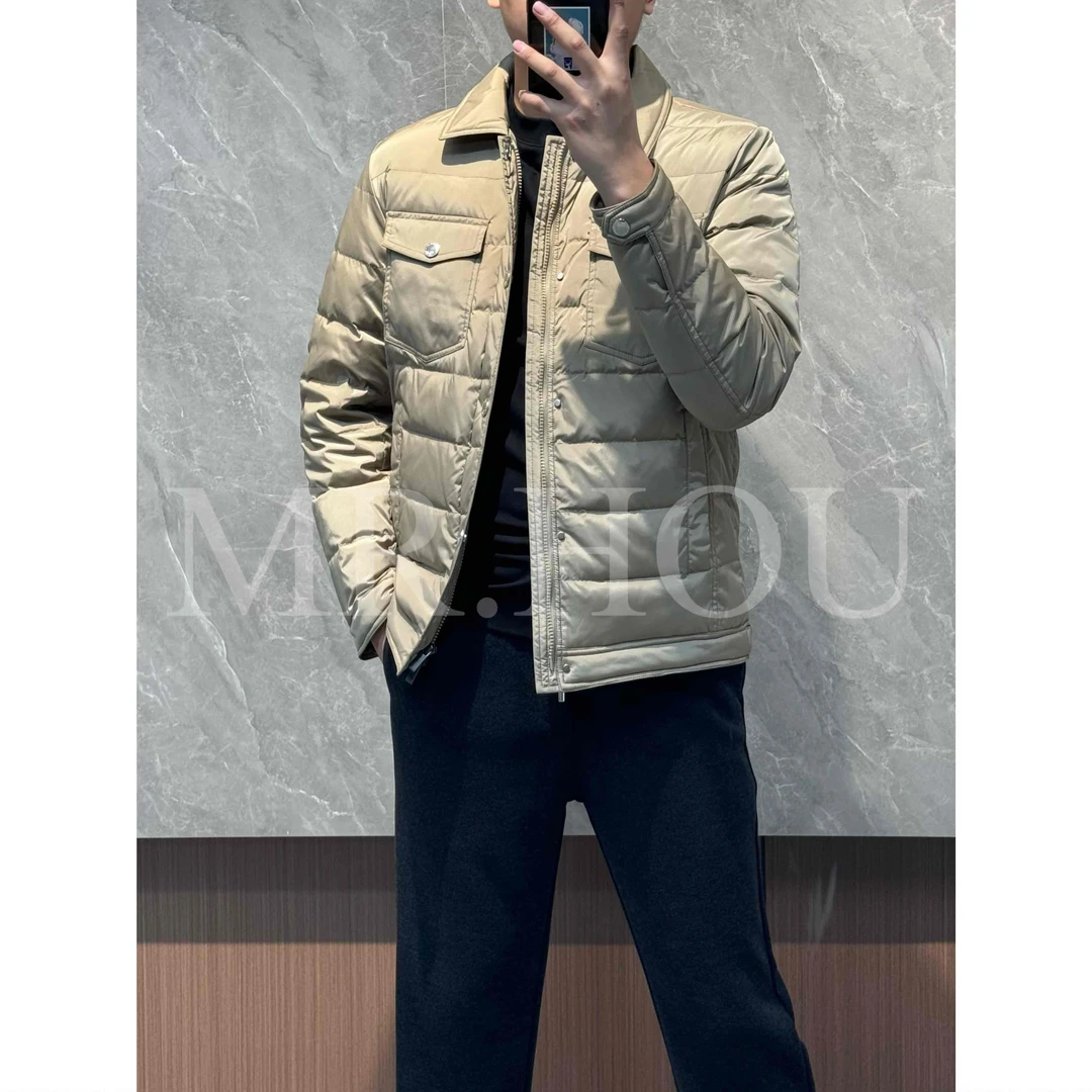 【TC】8888"明星同款'轻薄翻领绗线羽绒服百搭时尚高级