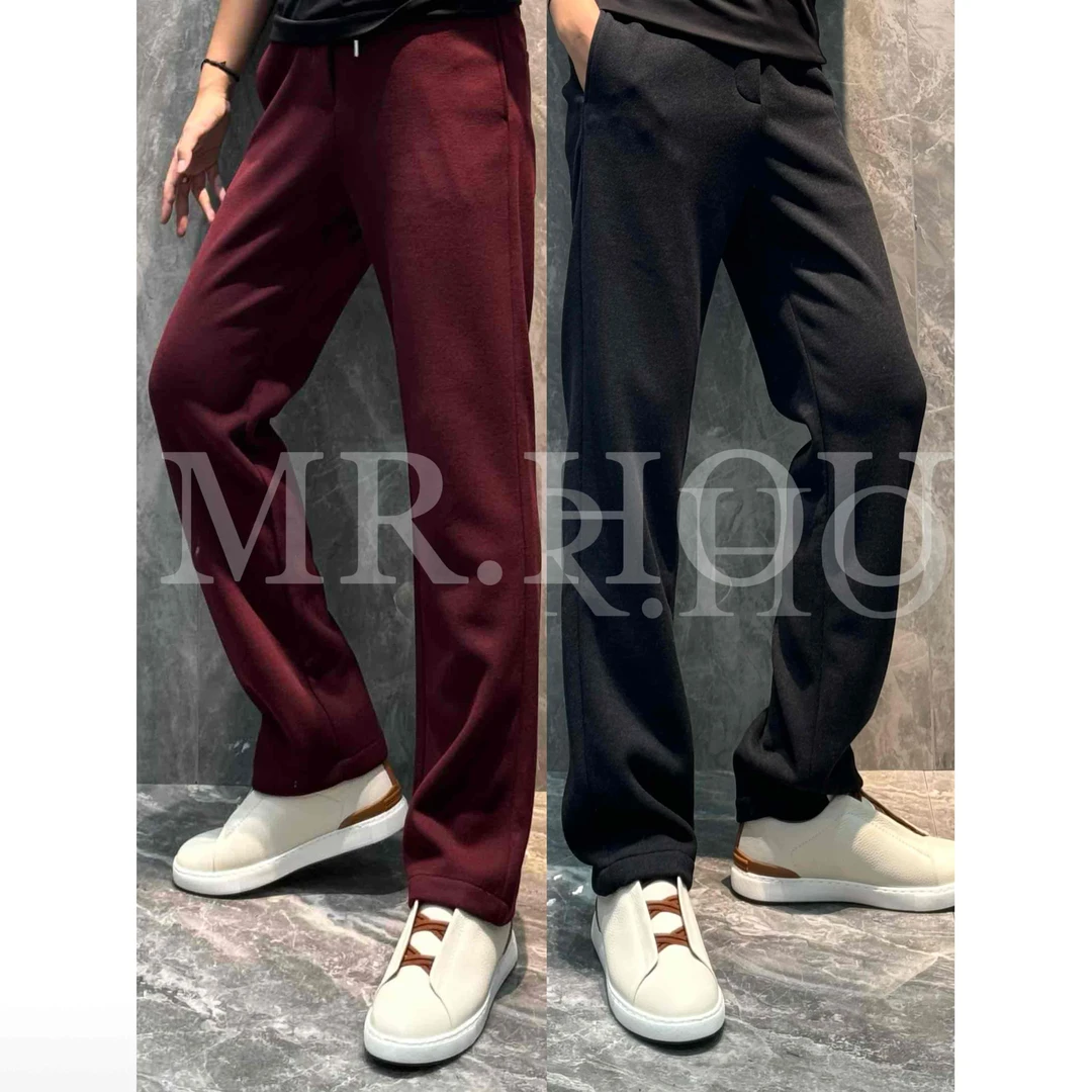 “意式奢华”【2620】绵羊毛混纺直筒微阔休闲卫裤时尚百搭高级