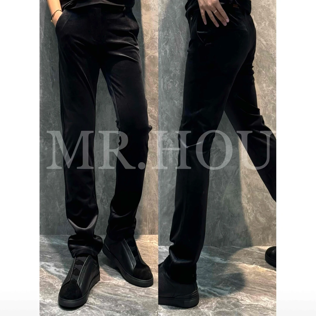 【TC】9911钻石绒丝绒商务休闲修身百搭小西裤