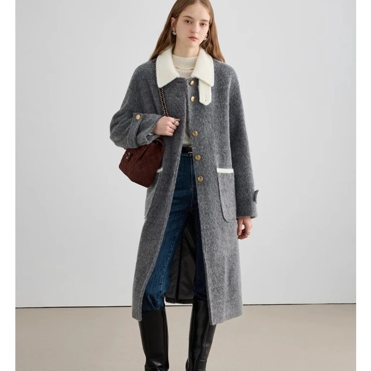 秋冬季柔软亲肤毛绒翻领韩版大衣时尚秋冬女毛呢NNW2311110546