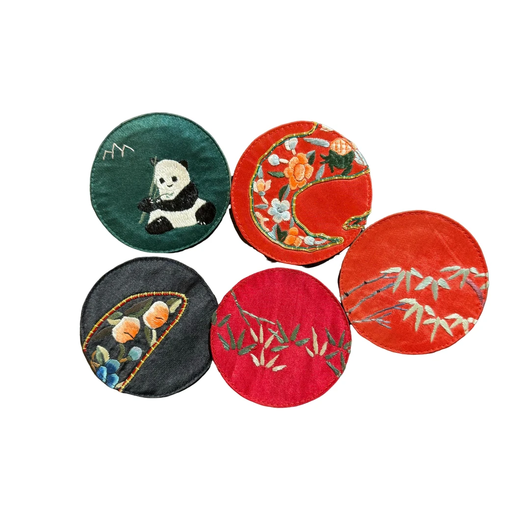 古苗疆手工刺绣杯垫材料包