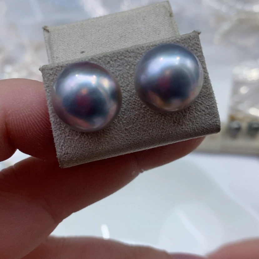 【闪购商品】拼合珍珠（马贝珠）耳饰18K金镶嵌