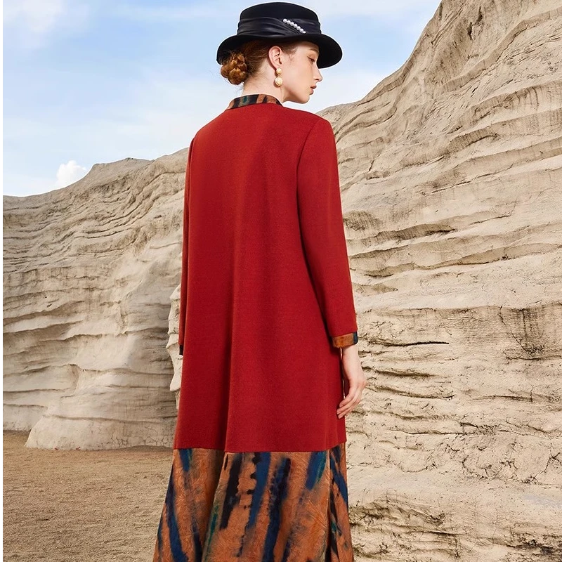 38610中年妈妈秋装洋气连衣裙宽松显瘦大裙摆加肥加大裙子遮肚子