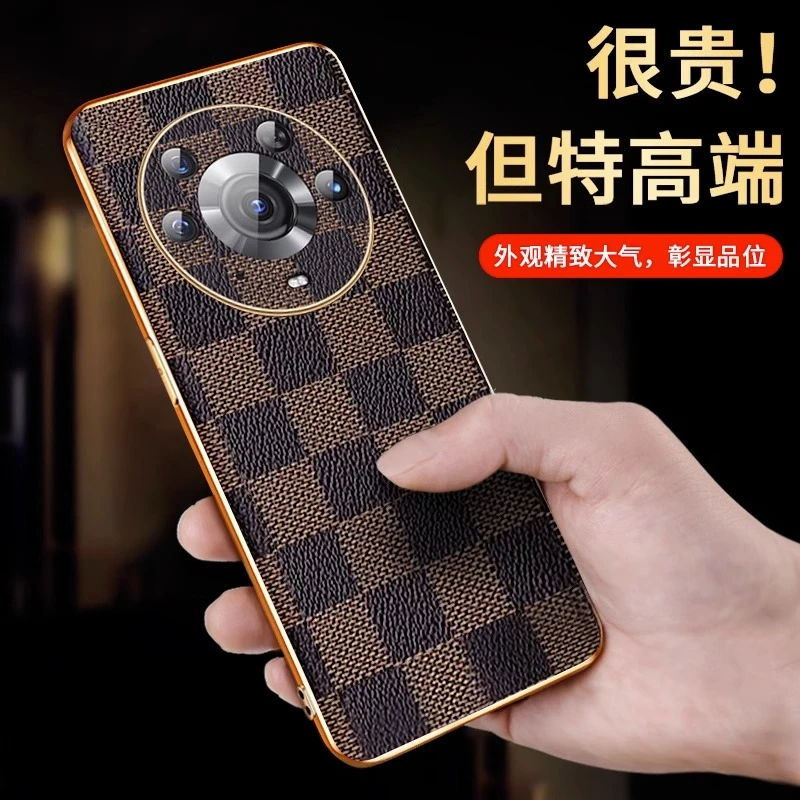 【电镀格纹+奢华质感】适用于荣耀Magic3 Pro手机壳防摔全包镜头